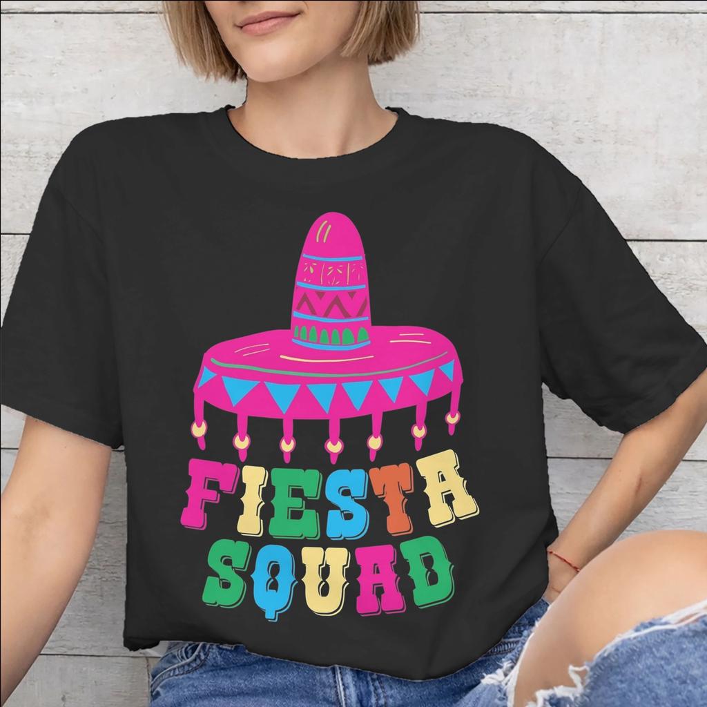 Fiesta Squad Cinco De Mayo Graphic Printing T Shirt Men Women 100 Cotton Tee Shirt Clothing