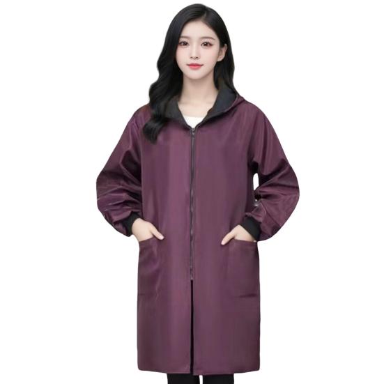 Пальто с защитой от масла и высокой цветовой насыщенностью, женская куртка с капюшоном и длинным рукавом, термоизоляционная водонепроницаемая верхняя одежда