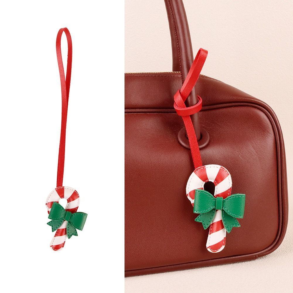 Snowman Leather Santa Claus Keychain Santa Claus Pu Bag Pendant Christmas Bag Charm Car Key