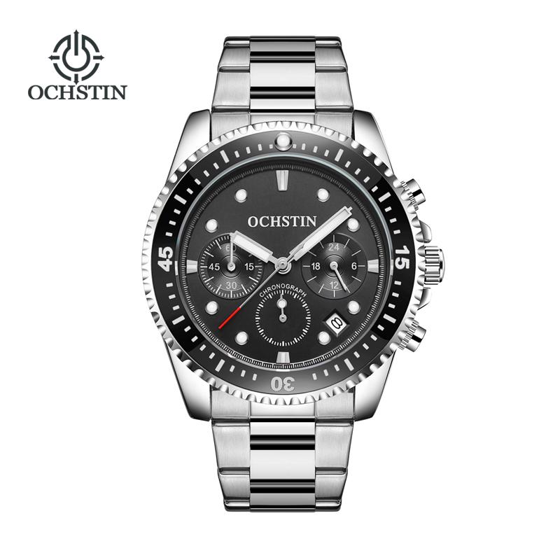OCHSTIN Man Multifunctional Quartz Movement Stainless Steel Wristwatch Luxury Men‘s Waterproof Luminous Hands Watches