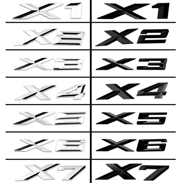 3D буквенный значок из АБС-пластика, хромированная эмблема, замена наклейки, Стайлинг автомобиля для X1 X2 X3 X4 X5 X6 X7 GT