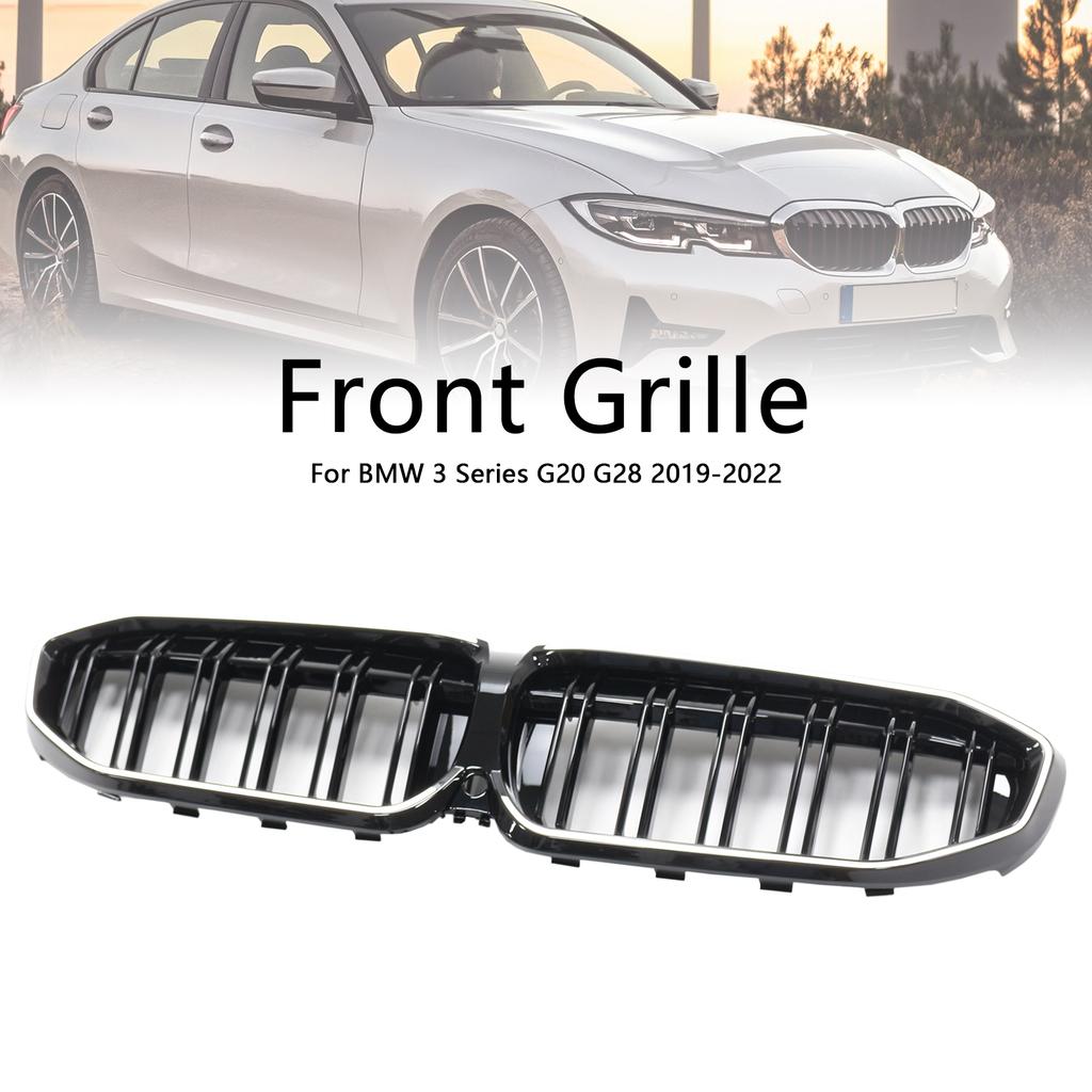 Double Slat Black Kidney Grille 51138072085 Fit BMW 3 Series G20 2019-2022