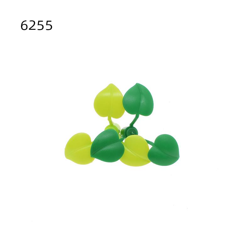 Совместимый с MOC 6255 Стебель растения/цветка 1x1x2/3 с 3 большими листьями Лист персика Трава Развивающая Строительный блок Кирпичики Частицы Игрушка