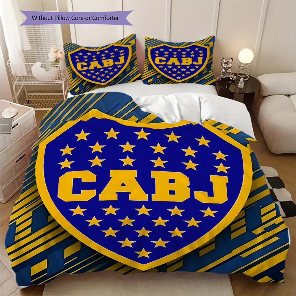 Boca Juniors Pattern Bedding Quilt Set Quilt Cover Pillowcase Home Decoration Birthday Gift (1 * duvet cover + 2 * pillowcase, without core)