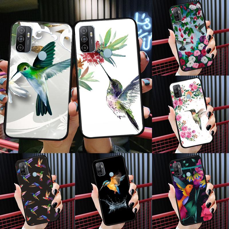 Cute Hummingbird Case For Oppo A58 A78 A98 A15 A16 A17 A52 A72 A76 A96 A54 A74 A94 A57 A77 A54S A57S Cover