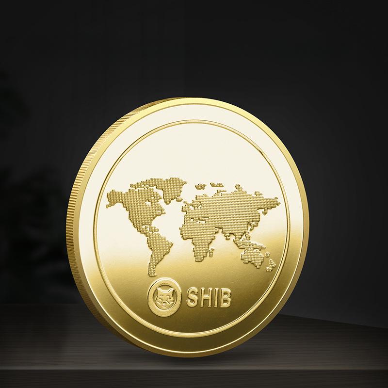 Цветная УФ Монета Сиба-ину Виртуальная Памятная монета Цифровая Виртуальная валюта Золотые монеты, Рождественский подарок, Наполнители для чулка
