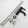 Basin Sink Bathroom Faucet Deck Mounted Hot Cold Water Basin Mixer Taps Matte Black Silver Sink Tap Crane Stainless Steel Faucet