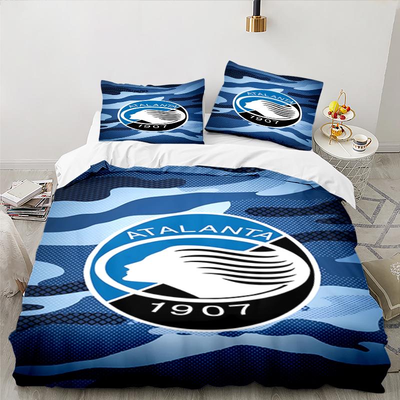 3PCS Football Atalanta  Bedding set,Ideal for1pc Duvet Cover And 2pcs Pillowcases Perfect for Christmas gift,Ideal for Bedroom, Dormitory