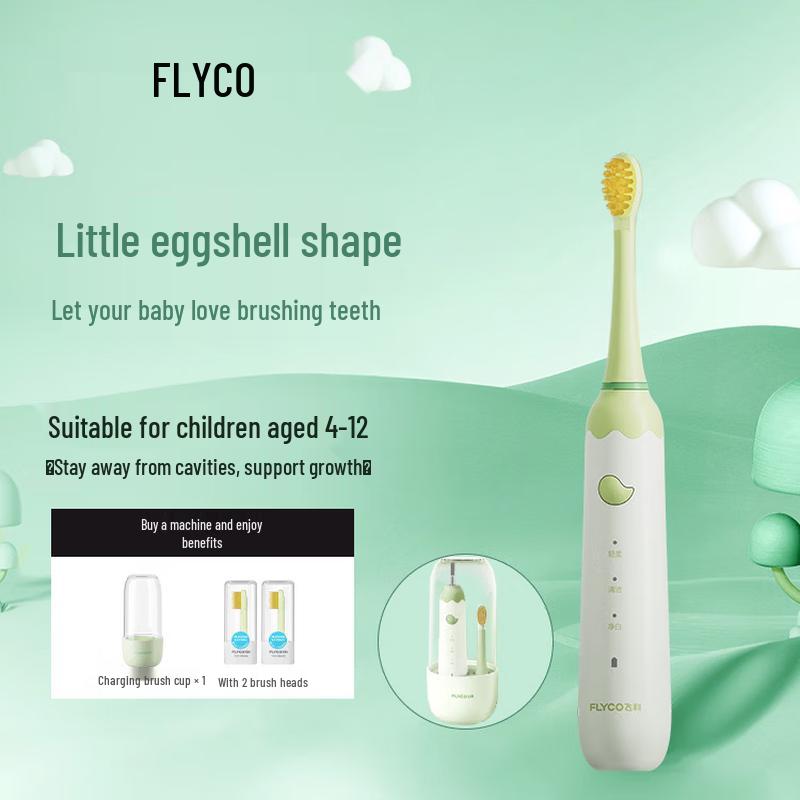 FLYCO Children's Sonic Electric Toothbrush CN plug (adapter included)