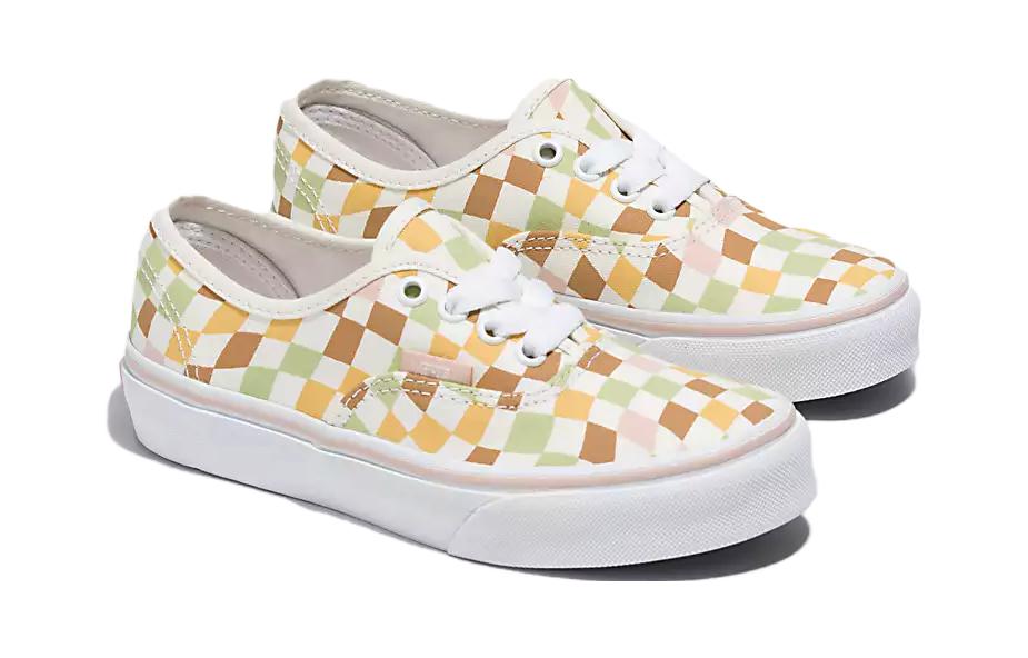 Vans Wavy Check Cushioning, Wear Resistant Low top Kids' Skateboarding Shoes Multicolor Children Aged 3 7 Years Old VN0A3UIV6GL