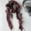 Irregular Knitted Scarf Solid Color Long Narrow Scarves Retro Ruffle Shawl  Streetwear