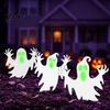 Reusable Garden Art Halloween Ghost Stake, Spooky Glow-in-The-Dark Yard Sign, Pumpkin Villa Lawn Accents Scarecrow Acrylic Decoration for Pathway