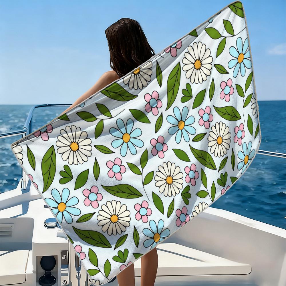 Cream Star DotsBeach Towel Ultra-fine Fiber Quick Drying Absorbent Beach Swimming Vacationvacation Essentials Gifts
