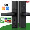 Биометрический дверной замок с отпечатком пальца K20, бытовой умный электронный дверной замок с приложением Tuya/картой IC/паролем/ключом разблокировки