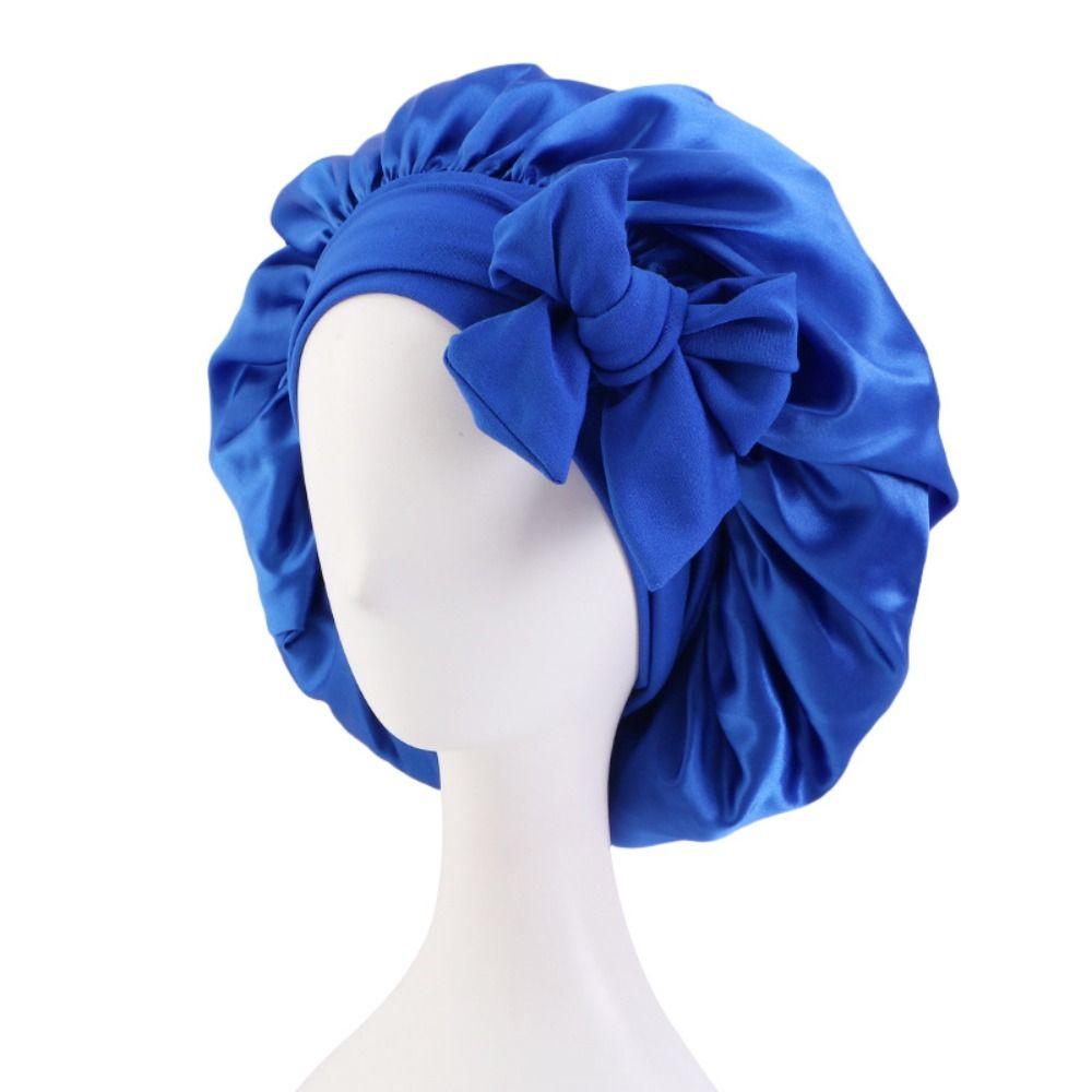 Turban Bonnet Silk Nightcap Hair Care Sleep Hat Headwear Sleeping Cap  Women Children