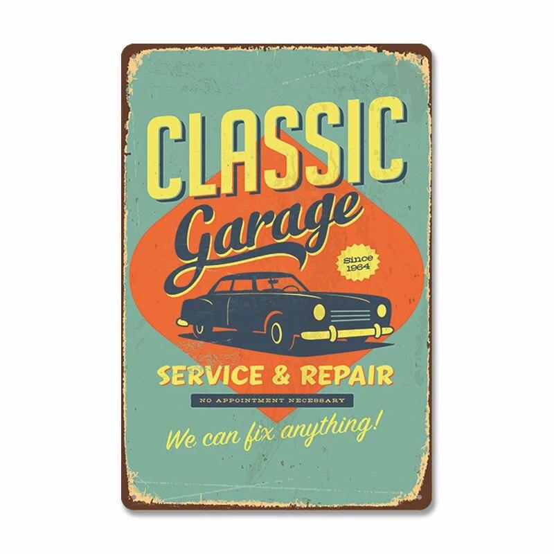 Classic Garage Poster Vintage Metal Sign Car Service Metal Tin Signs Retro Plaque Garage Tool Shop Wall Art Decor
