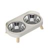 A Colorful Dopamine Pet Double Bowl Fashion Feeding Large Capacity Stainless Steel Dog Bowl Drinking Water Neck Cat Double Bowl