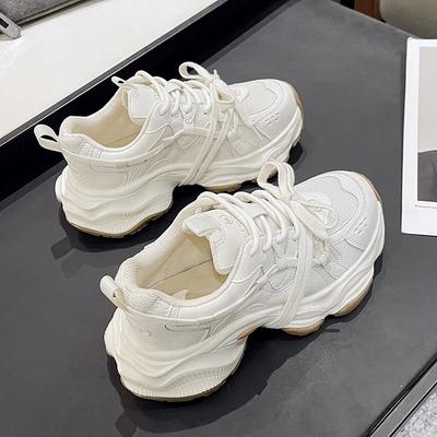 Популярная обувь для женщин Обувь папы на толстой подошве и с увеличенной высотой Новая модная и крутая повседневная обувь