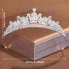 #Свадебная Тиара Кристальная Свадебная Тиара Корона Серебристый Цвет Диадема Фата Тиары Свадебные Аксессуары Для Волос Головные Уборы Украшения Для Головы