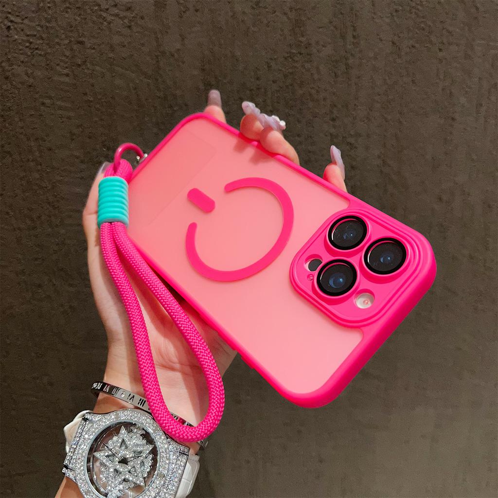 With Lanyard Translucent Hard Magnetic Case For iPhone 17 Air 16 15 14 13 12 11 Pro Max Plus Magsafe Wireless Charging Cover