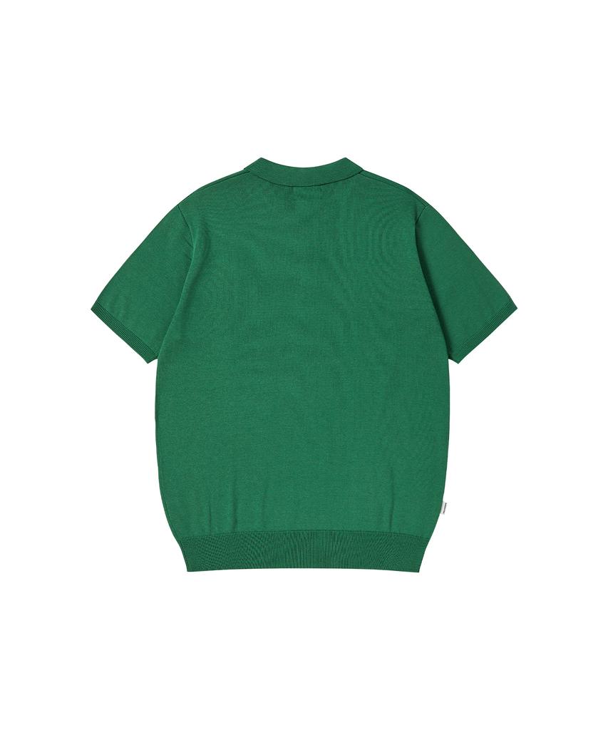 NOWANDTOMORROW Knit Polo Shirt [Green]