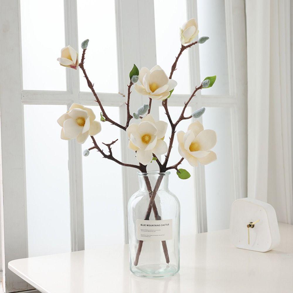 Luxury Artificial Magnolia Flower Artificial Fake Flowers Simulation Big Magnolia Wedding