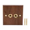 Double Toggle Switch Retro Walnut Wood Wall Mount Panel with Brass Screw 50HZ 250V