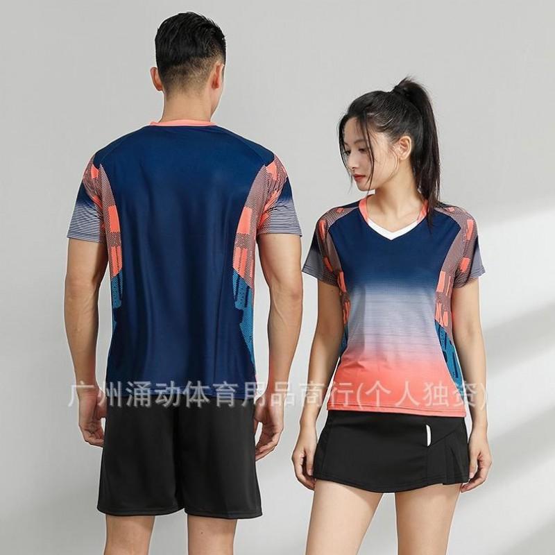 Quick-Dry Breathable Badminton Shirt Men Women - Short Sleeve Sport T-Shirt Tennis Ping Pong Volleyball Training