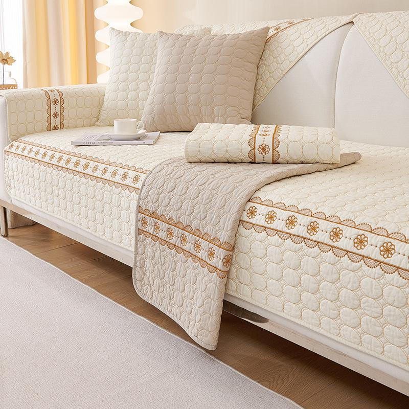 Подушка для дивана из стираного хлопка, универсальная для всех сезонов, ткань из стираного хлопка, простой чехол для дивана, нескользящая подушка, утолщенная и универсальная.