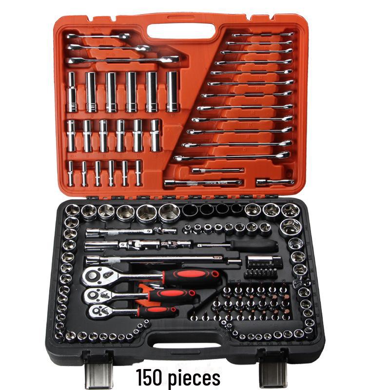150-Piece Professional Mechanic Tool Set with Ratchet Wrench & Sockets