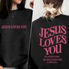 Jesus Loves You Christian Sweatshirt Women Pullover Bible Verse Graphic Harajuku Streetwear Long Sleeve God Faith Clothes
