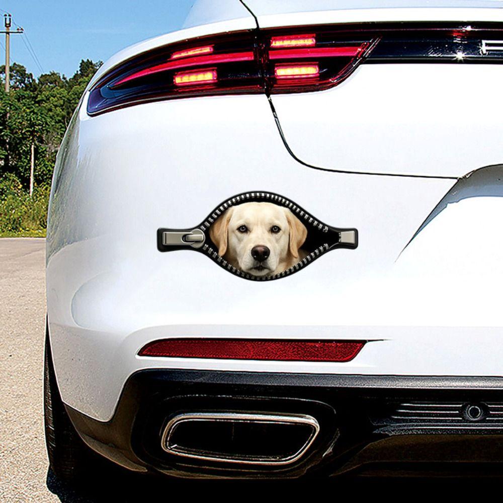 Waterproof Dog Car Decal Zipper Design Pet Car Decoration Sticker Dog Car Sticker  Scratch Covering