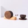 Snail Shape Drink Coaster Set Walnut Wooden Table Insulation Pad Cute Tea Cup Mat  Living Room