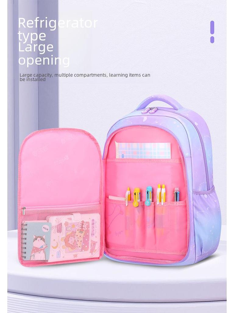 Sesame Gradient Cartoon Backpack for Girls, Grades 1-6