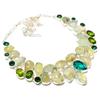 Prehnite, Peridot Gemstone 925 Sterling Silver Jewelry Necklace 18" E0Q35