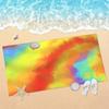 Summer Rainbow Tie-Dye Beach Towel Colorful Gradient Radial Art Print Soft Absorbent Quick Dry Towel for Beach Use