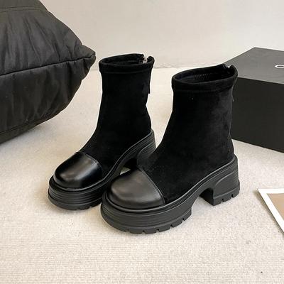 Дизайнерские ботильоны для женщин 2024 года, модные брендовые ковбойские сапоги на платформе, женские однотонные сексуальные однотонные короткие сапоги Zapatos Mujer
