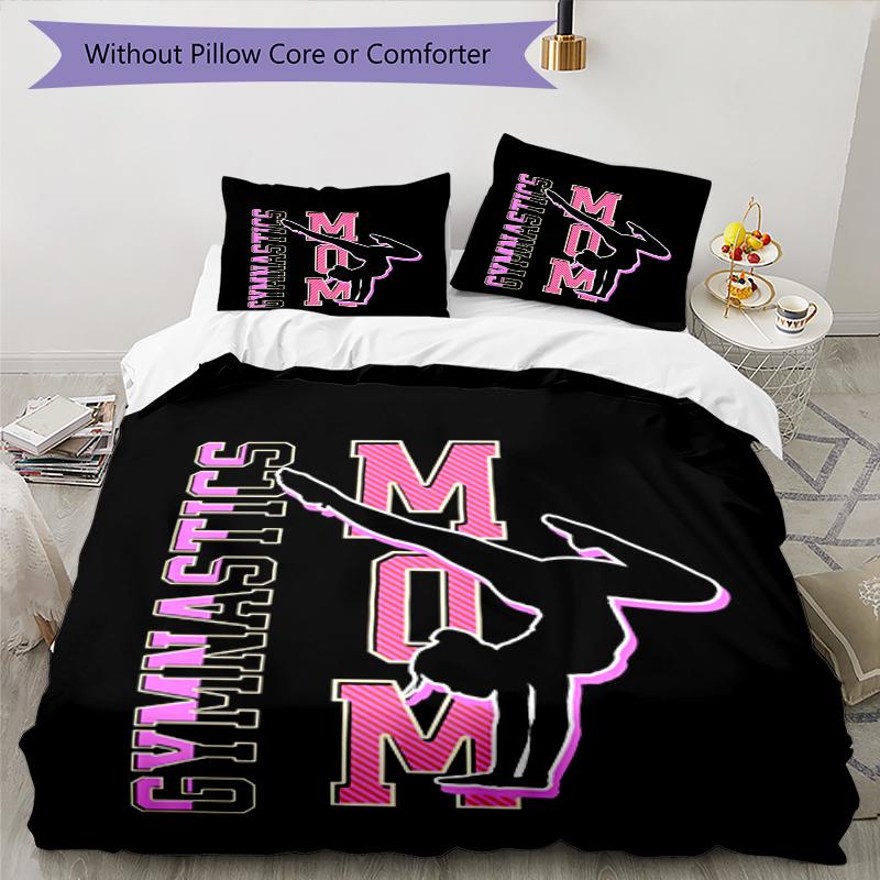 3pcs gymnastics Bedding Set Duvet Cover Closure Includes 1 Duvet Cover & 2 Pillowcases, Soft and Comfortable for All Seasons.