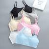 Однотонное дышащее мягкое нижнее белье для девочек ярких цветов, хлопковый спортивный жилет для подростков, бюстгальтер для периода развития