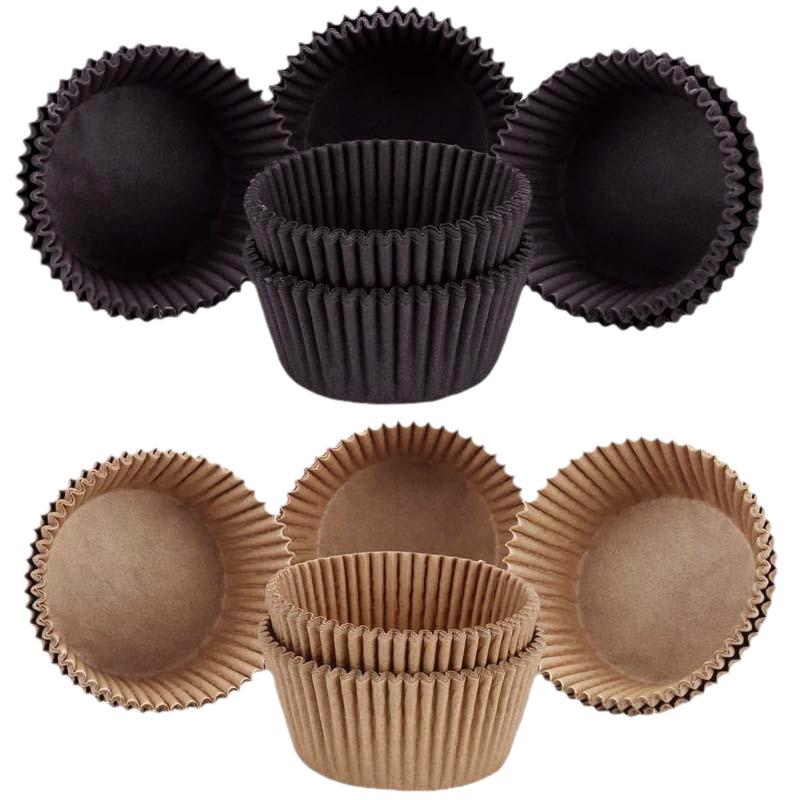 Natural Coffee Color Oil-Proof Paper Cake and Muffin Liners, Approx. 1000 Pieces