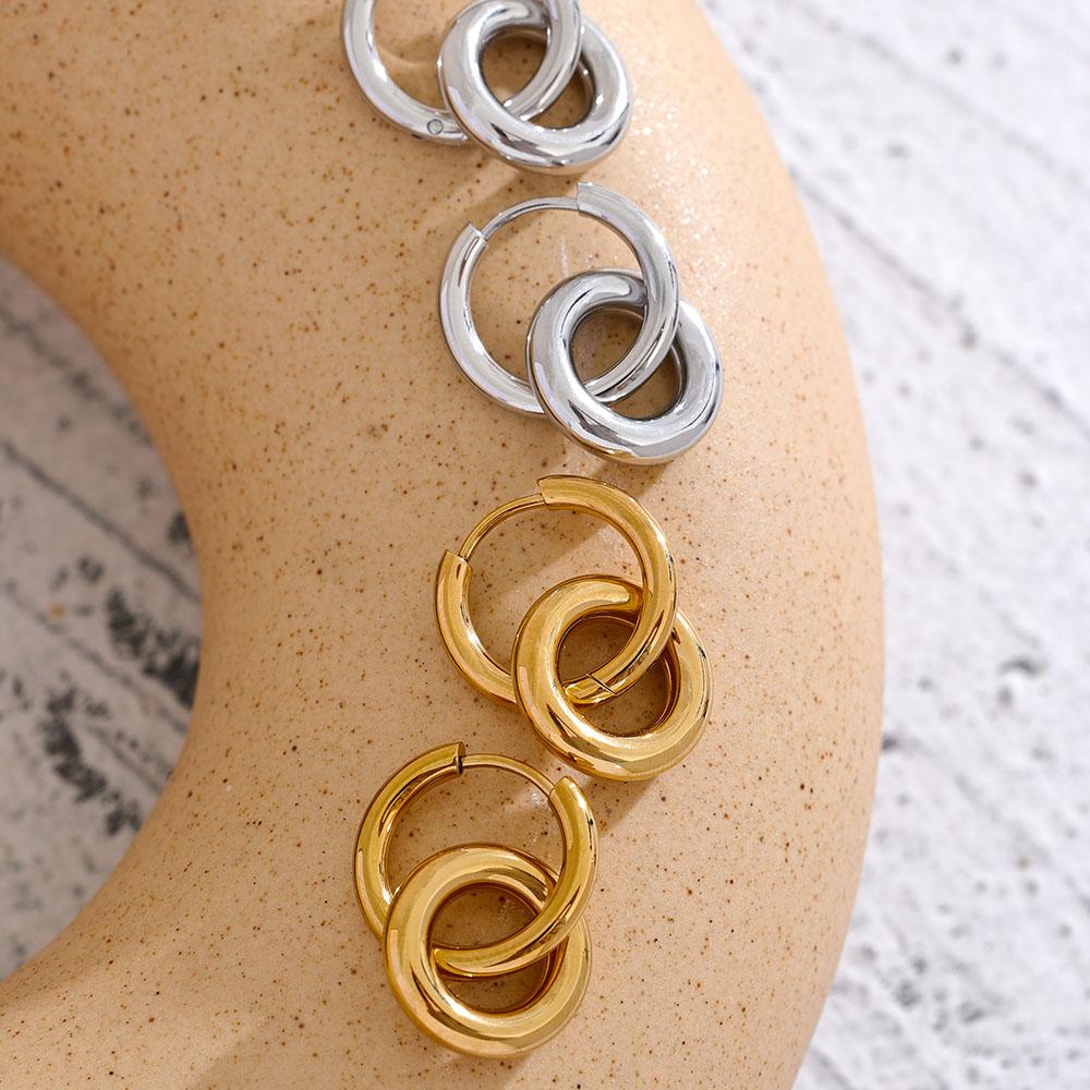 Eetit Круглые полые серьги-кольца из нержавеющей стали, очаровательные металлические серьги с PVD-покрытием 18 К, водонепроницаемые, Высокое качество, повседневные ювелирные изделия, подарок 2023