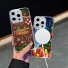 Ae111 Merry Christmas design Magsafe Transparent Cases для Samsung S23 S24 Ultra S20 S21 FE iPhone 16 13 Pro Max Magnetic Wireless Charge Back Cover