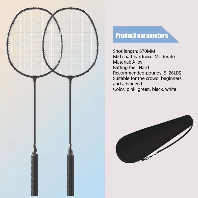 2Pcs Badminton Racket Set Ultralight Split Ferro Alloy Adult Badminton Racket With Bag Attacking And Defending