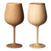 Wine Glass Burgundy 380ml Pair Set Bamboo Dishwasher Safe White/Brown RV-118WB