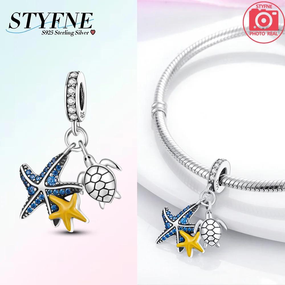 Exquisite Copper Colorful Star Turtle Charm Fit Original Bracelet Women Necklace Jewelry Gift Copper Charm Beads