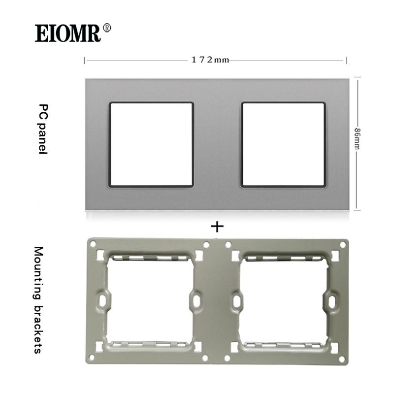 EIOMR A6 Series Grey Flame Retardant PC Panel Wall Switch EU Socket HDMI-compatible USB Type-C 2.1A Charger TV RJ45 Module DIY