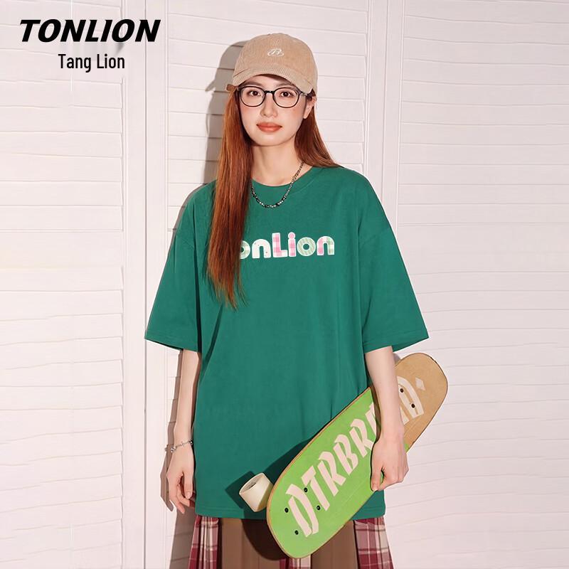 Женская футболка TonLion с коротким рукавом и логотипом TS из чистого хлопка