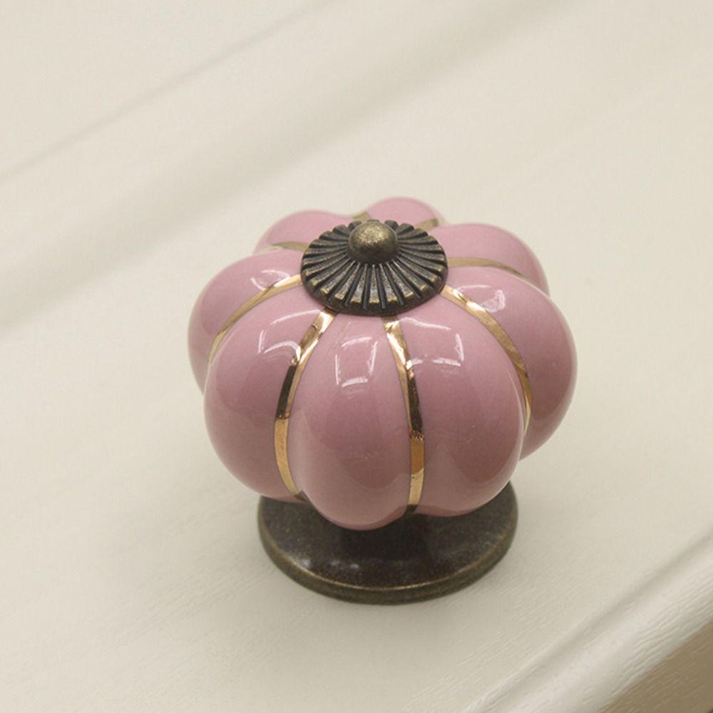 Керамическая ручка-тыква в европейском стиле с одним отверстием для ящика, ручки-ручки для дверей в стиле ретро, кухонные ручки