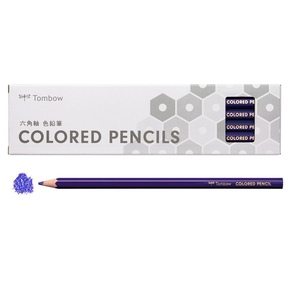 Цветной шестигранный карандаш Tombow, 1 дюжина, Цвет, Фиолетовый, Корпус, (12 карандашей), CY-K18