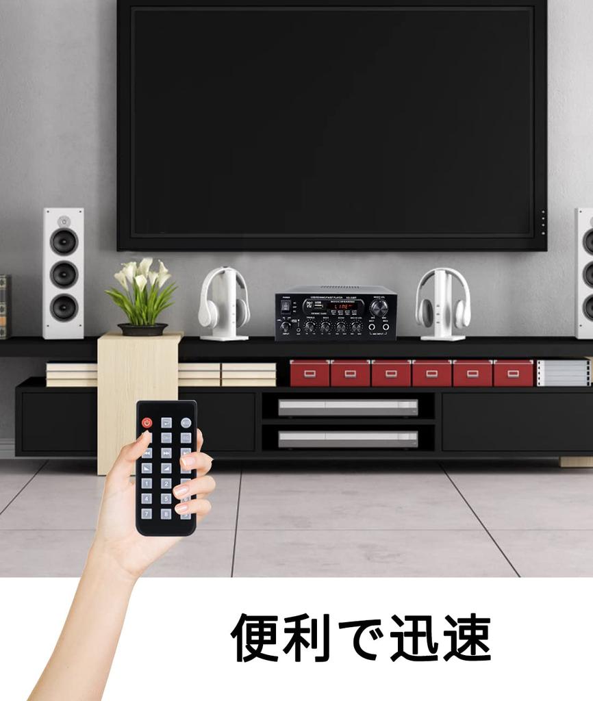 Компактный Bluetooth Усилитель 60 Вт Стерео с USB Пультом и Bluetooth, 110 В, Усилитель, Черный, Вход, Многополосный эквалайзер, 4.0 Караоке.